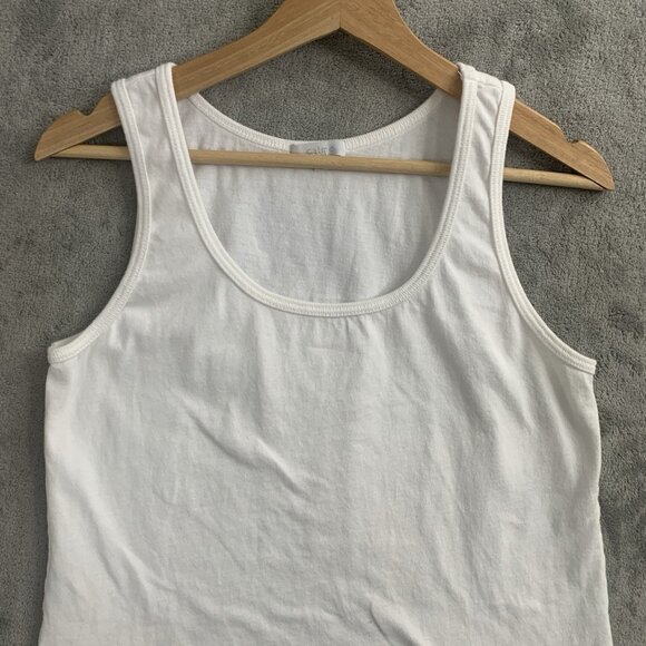 Calme by Johnny Was Shirt Womens Medium White Scoop Neck Tank Top Tee Casual - Picture 4 of 7